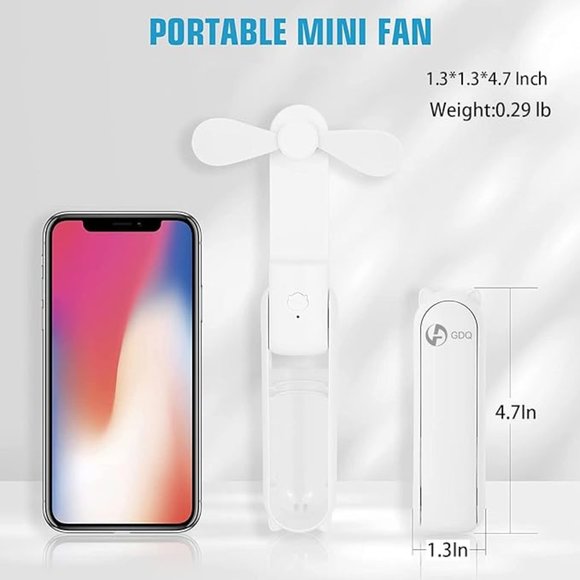 Green Portable Small Pocket Fan Rechargable - Picture 4 of 6